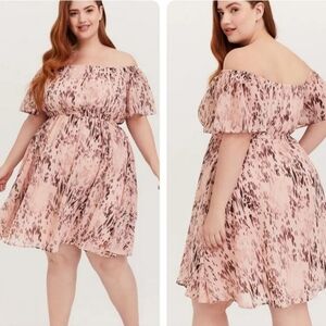Torrid Pink Chiffon Skater Dress | EUC